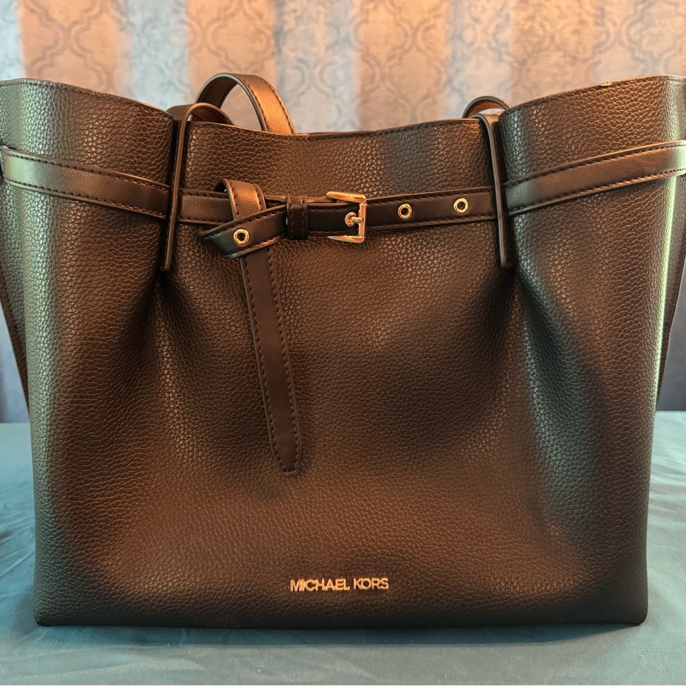 Michael Kors Black Leather Tote Bag